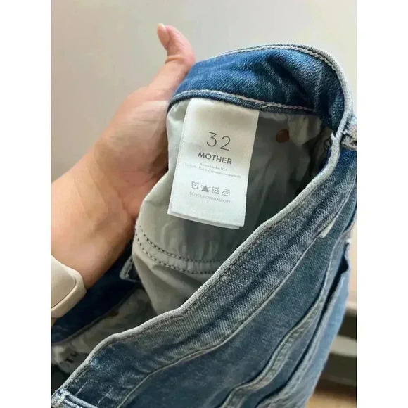 MOTHER The Stunner Ankle Fray Jeans Crate Digger Size 32 - Picture 3 of 14